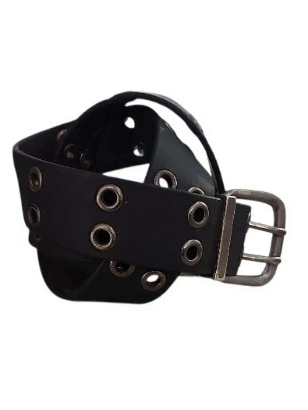 Vintage Reversible Black Brown Grommet Belt Size 34 Punk Grunge Emo Y2K Unisex